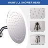 WOWOW 1-Spray Patterns with 1.8 GPM 8 in. Wall Mount Rain Fixed Shower Head in Brushed Nickel - 3 of 4