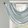 Stylish Waterfall Window Panel, Rich Sheen Fabric and Elegant Tassel Trim fits Lux Room Decor for All Season - 2 of 4