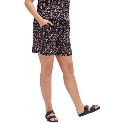 ellos Women's Plus Size Soft Knit Shorts With Pockets