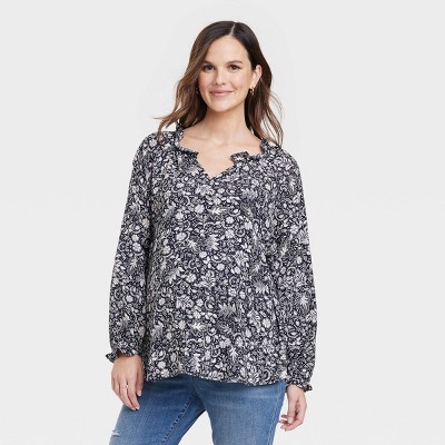 Long Sleeve Ruffle Maternity Top - Isabel Maternity by Ingrid & Isabel™ Floral
