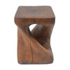 Twisted Spiral Patio End Tables, MGO Accent Table, Wood-Look Outdoor End Table for Patio or Indoor Use, Outdoor Side Table -Christopher Knight Home - 3 of 4