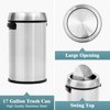 GAOMON 65L/17Gal Heavy Duty Brushed Stainless Steel Outdoor Trash Can, Large Kitchen Round Swing Top - 3 of 4
