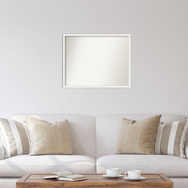 29&#34; x 23&#34; Non-Beveled Lucie White Wood Wall Mirror - Amanti Art, 5 of 10