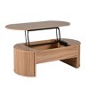 Modern Oval Lift Top Coffee Table with Hidden Storage, Multifunctional Center Table for Living Room, Dining, or Work-The Pop Home - 4 of 4