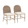 Christopher Knight Home Fiorael Farmhouse Rattan Upholstered Dining Chairs (Set of 2) - 3 of 4