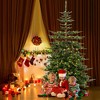 Tangkula 7 FT Pre-lit Artificial Xmas Tree Hinged Christmas Tree with 1303 PE PVC Branch Tips 500 Warm White LED Lights & Folding Metal Stand - 3 of 4