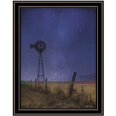 HomeRoots Starlit Night Black Framed Print Wall Art