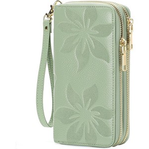 Clotth Womens Wallet - Large Capacity RFID Blocking Leather Wallet for Women Double Zipper Wristlet Clutch for Phone,Travel & Daily Use - 1 of 4