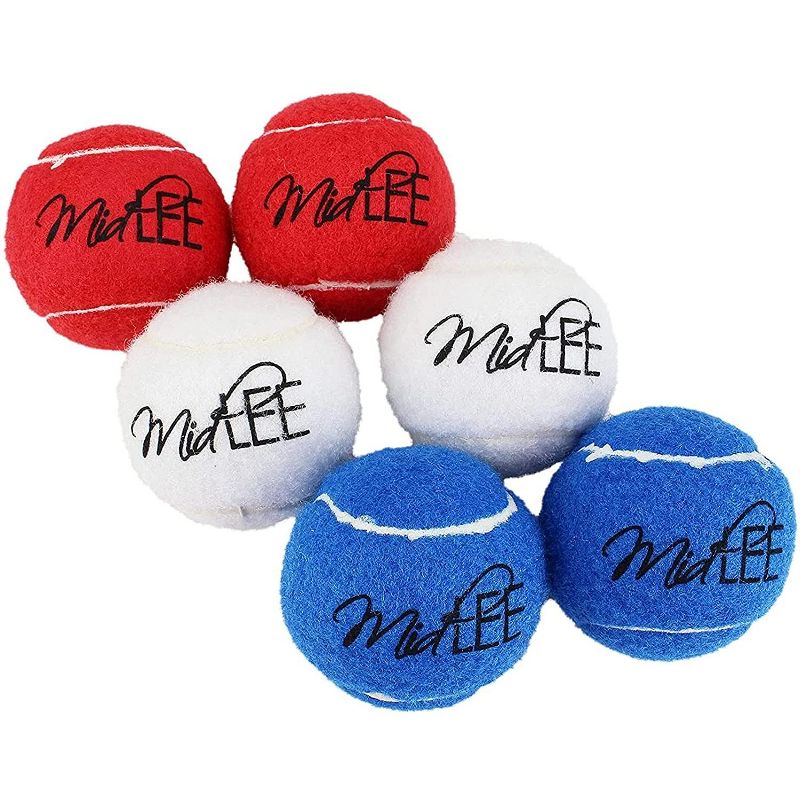 Midlee 4th of July Dog Tennis Balls- USA Red White & Blue Pet Toy Ball- Set of 6, 3 of 8