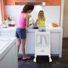 Costway Folding Wooden Kids Kitchen Step Stool with Adjustable Height & Safety Netting - image 2 of 4