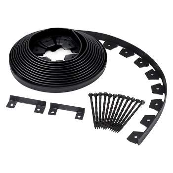 Dimex EasyFlex 3000-40C 40-Foot Smooth Top No-Dig Lawn and Garden Bed Flexible Plastic Edging Kit with 12 Stakes and 2 Connectors, Black