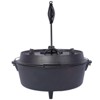 SEVOBAL Grill Cookware Outdoor Camping Pot with Skillet Lid for Group Cooking and Campfire Use Area, Black, 13"*13"*9.2" - 4 of 4