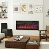 HOMCOM 42" Ultra-thin Recessed and Wall Mounted Electric Fireplace, Freestanding Fireplace Heater with Adjustable Flame Effect, Crystal, Black - 3 of 4