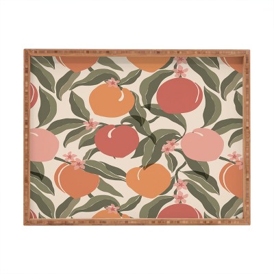 Cuss Yeah Designs Abstract Peaches Rectangular Tray - Deny Designs
