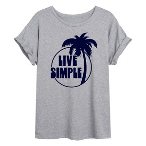Women's - Instant Message - Live Simple Oversized Graphic T-Shirt - 1 of 4