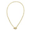 Adornia 14k Gold Plated Crystal Clover Paper Clip Chain Toggle Necklace - 3 of 3