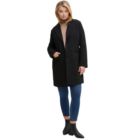 Roaman's Women's Plus Size Long Wool-blend Coat, 34 W - Navy : Target