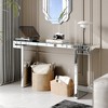 Luxury Full-Length Mirrored Console Table, Fluted Tempered Glass Entryway Sofa Table, Scratch-Resistant Light Luxury Design - 4 of 4
