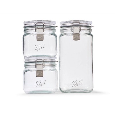 Ball 3pk Glass Latch Storage Jars