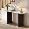 KIGFTSOD Narrow Console Table - Oval Faux Marble Top, Rustic Style with Curved Legs, Hallway & Entryway Accent Table for Living Room - 3 of 4