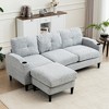 JUJABU L-Shaped Sofa with Storage Ottoman – 3-Seater Sectional for Small Spaces - 2 of 4