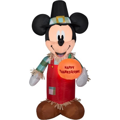 Gemmy Airblown Mickey Holding Pumpkin Disney , 3.5 ft Tall, Orange