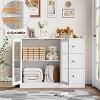 43" Sideboard Buffet Cabinet with/Glass Doors & 3 Drawers - Coffee Bar Storage with Adjustable Shelving | for Kitchen & Dining Room - 4 of 4