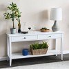 Storied Home Pleasantville Console Table with 2 Drawers Storage Shelf and Solid Wood Legs White: MDF, 29.92"H Rectangular, Tools Provided - 3 of 4