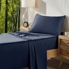 Soft Silk-Like Cooling Bed Sheets, Deep Pocket Sheets Set by California Design Den - Navy Blue, Twin - image 2 of 4