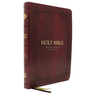 Kjv, Thinline Bible, Large Print, Vintage Series, Leathersoft, Burgundy, Red Letter, Comfort Print - by  Thomas Nelson (Leather Bound)