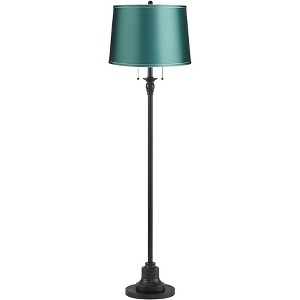 360 Lighting Dyna 58" High Black and Soft Teal Shade 2-Light Floor Lamp - 1 of 4