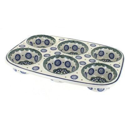 Blue Rose Polish Pottery Maia Muffin Pan