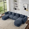 U Shape Sectional Sofa including Two Single Seats and Two Chaises, Modular Sofa, DIY Combination, Loop Yarn Fabric - 3 of 4