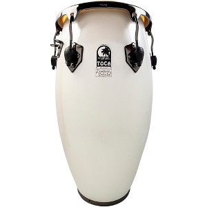 Toca Custom Deluxe Fiberglass Conga Margarita Blanca With Black Mirror Chrome Hardware - 1 of 1