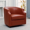 Comfort Pointe Erenson Grain Leather Swivel Glider Barrel Chair Caramel - 2 of 4
