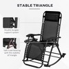 TIRAMISUBEST 2-Pack Zero Gravity Rocking Chairs, Foldable Outdoor Lounge Recliners with Pillow, Cup Holder & Phone Pocket, Black - 4 of 4
