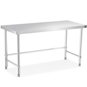 Stainless Steel Table, Kitchen Restaurant Stainless Steel Prep Work Metal Table Countertop with Open Base - 1 of 4