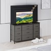 10 Drawer Dresser Tv Stand for Up 55" Tv, 47" Wide Fabric Dresser, Sturdy Steel Frame Large Bedroom Entertainment Center,Dark Gray - 4 of 4