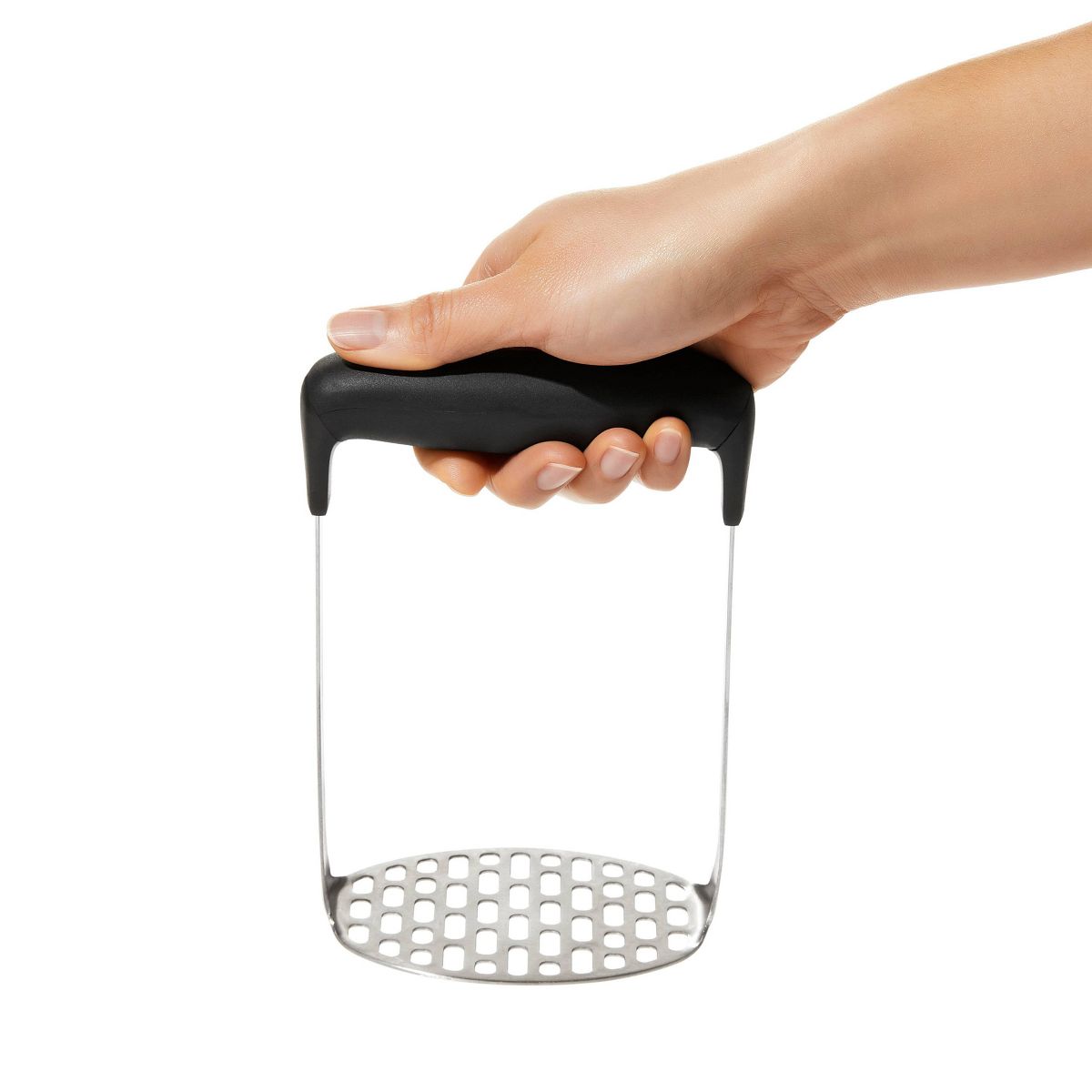 OXO Smooth Potato Masher: Stainless Steel & Plastic, Dishwasher-Safe, Black, Good Grips, Best Masher, 7.2" Length - thumbnail 5