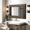 MAYEERTY Hanging Mirror Solid Wood Wide Edge Hollow Right Angle Rectangle Charcoal Baked - 3 of 4