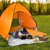Naysaye Camping Tents 2-3 Person Pop Up Beach Tent with Net Window UV Protection Waterproof for Camping Outdoor, Orange - 4 of 4