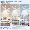 Sofucor White Ceiling Fans with Lights Large Airflow 42inch Modern Ceiling Fan with Quite Reversible DC Motor 3 Color Temperature Dimmable LED Light - 2 of 4