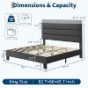 Bed Frame with Adjustable Headboard, Linen Upholstered Platform Bed Frame with Wooden Slats, No Box Spring Needed, Noise-Free Design, Grey - 2 of 4