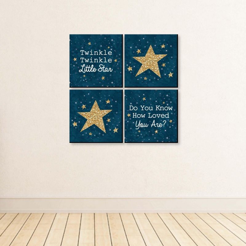 Big Dot of Happiness Twinkle Twinkle Little Star - Kids Room, Nursery & Home Decor - 11 x 11 inches Nursery Wall Art - Set of 4 Prints for baby's room, 5 of 9