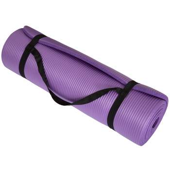 Wakeman Fitness 1/2 Extra Thick Yoga Mat, With Carrying Strap, Green