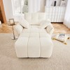 DOMETOUR Ergonomic Single Seater Sofa with Ottoman, High-Resilience Cushions, Easy Assembly Lounge Chair for Living Room, Office, White - 3 of 4