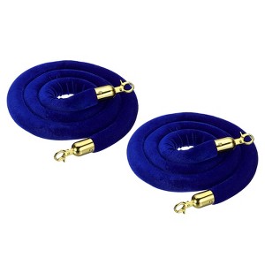 Unique Bargains Hotel Adjustable Velvet Crowd Control Stanchion Rope with Snap Hooks 2 Pcs - 1 of 4