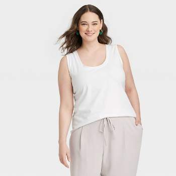 Women's Slim Fit Tank Top - A New Day™ White Xxl : Target