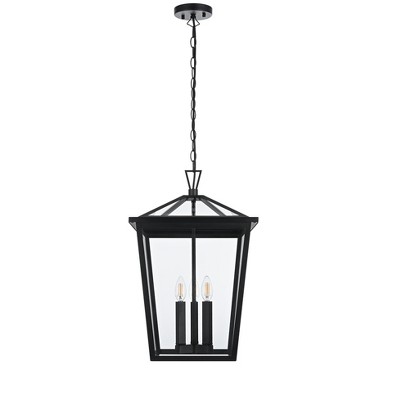 Elegant Lighting Oxford 14 Inch Outdoor Pendant in Black