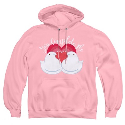 Peeps Heart Valentine You Complete Me Love Adult Pull-Over Hoodie